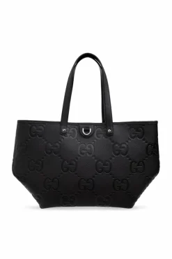 Gucci BLACK Bag Jumbo GG Medium in shopper style