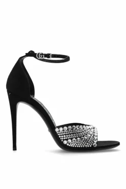 Gucci BLACK Bejewelled heeled sandals