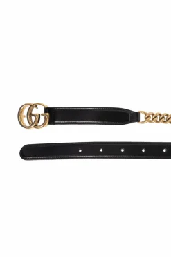 Gucci BLACK Belt with chain