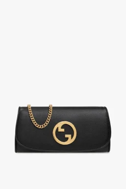 Gucci BLACK ‘Blondie’ leather wallet on chain