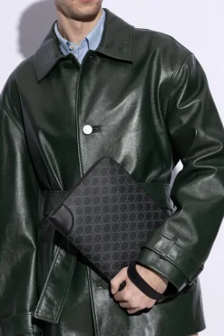 Gucci BLACK Briefcase GG Emblem Small