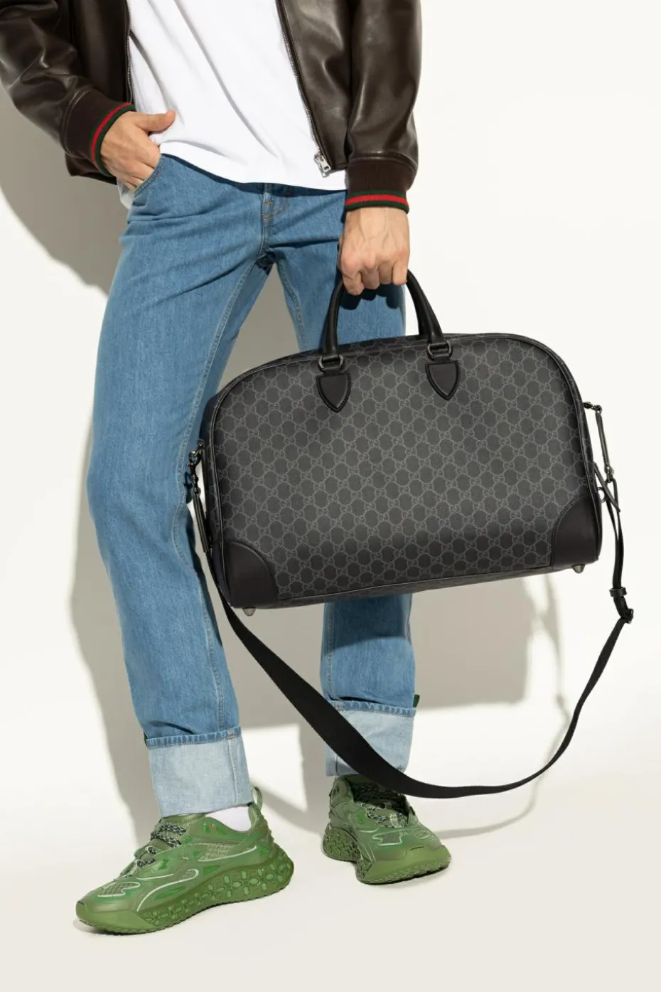 Gucci BLACK Carry-On Bag Emblem Medium