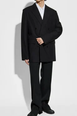 Gucci BLACK Double-breasted blazer with embroidered logo