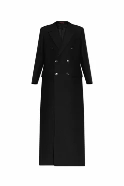 Gucci BLACK Double-breasted coat with GG pattern