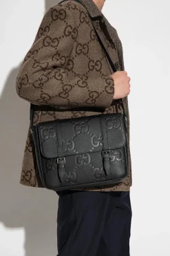 Gucci BLACK ‘GG Jumbo Medium’ shoulder bag