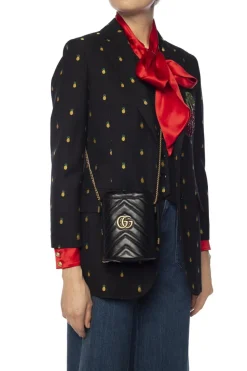 Gucci BLACK ‘GG Marmont’ quilted shoulder bag