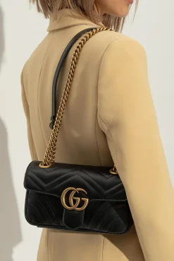 Gucci BLACK 'GG Marmont' shoulder bag