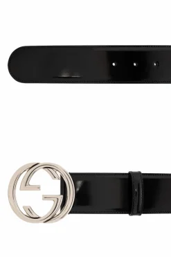 Gucci BLACK Glossy belt