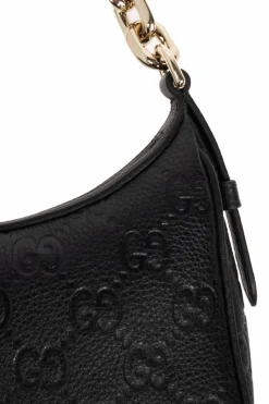 Gucci BLACK Handbag GG Emblem Super Small
