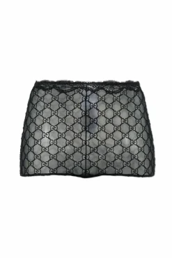 Gucci BLACK High-waisted lace panties