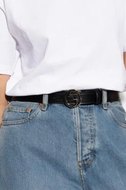 Gucci BLACK Leather belt
