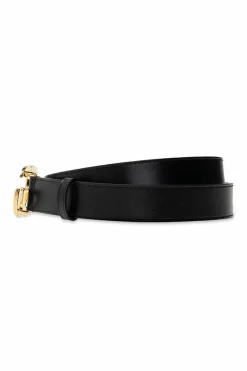 Gucci BLACK Leather belt with logo