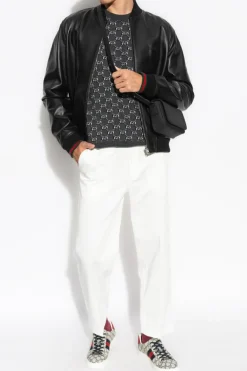 Gucci BLACK Leather jacket type bomber