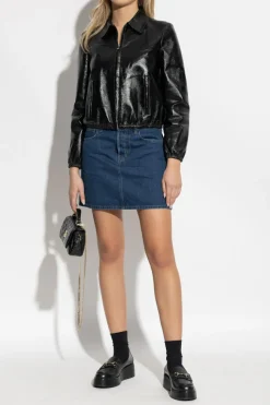 Gucci BLACK Leather jacket with logo
