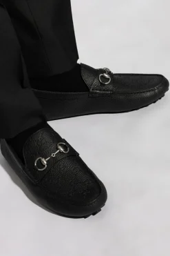 Gucci BLACK Leather moccasins
