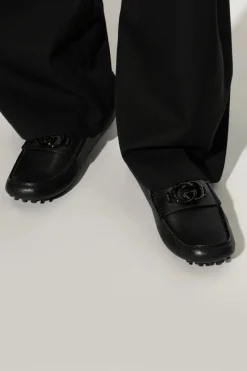 Gucci BLACK Leather moccasins
