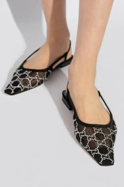 Gucci BLACK Monogrammed ballet flats
