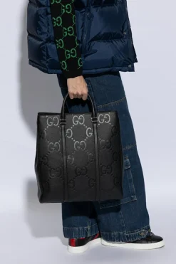 Gucci BLACK Monogrammed shopper bag