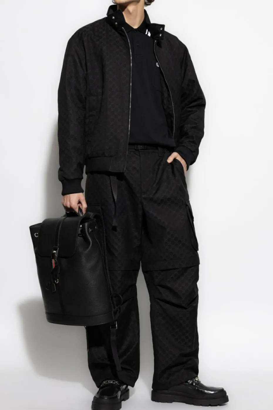 Gucci BLACK Padded jacket with stand-up collar