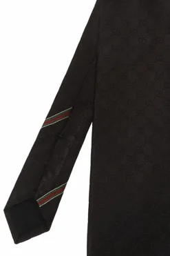 Gucci BLACK Patterned logo tie
