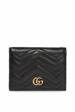 Gucci BLACK Quilted wallet with logo