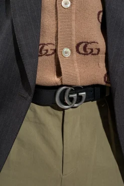 Gucci BLACK Reversible belt with logo