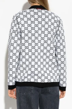 Gucci BLACK Reversible cardigan with GG pattern