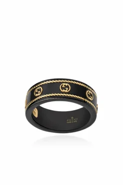 Gucci BLACK Ring with logo