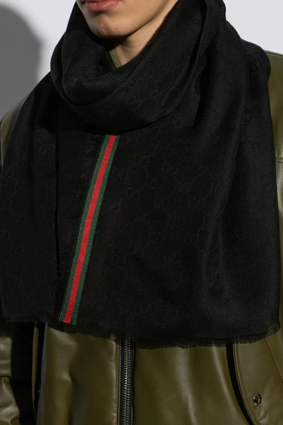 Gucci BLACK Scarf with monogram
