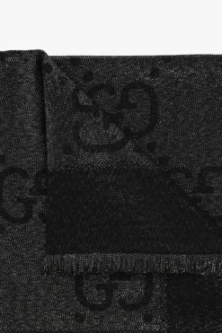 Gucci BLACK Shawl with GG pattern
