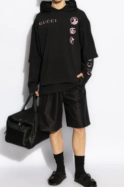 Gucci BLACK Shorts with GG pattern