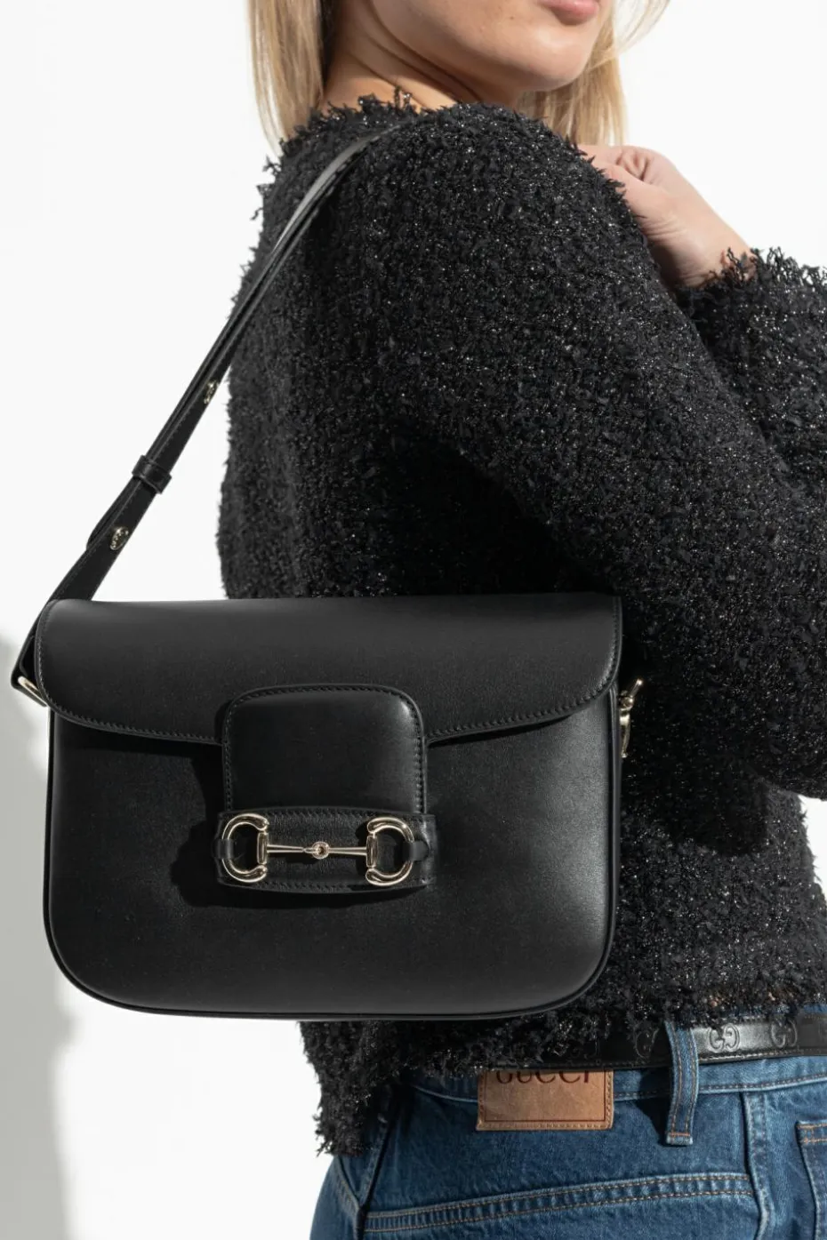 Gucci BLACK Shoulder bag Horsebit 1955 Small