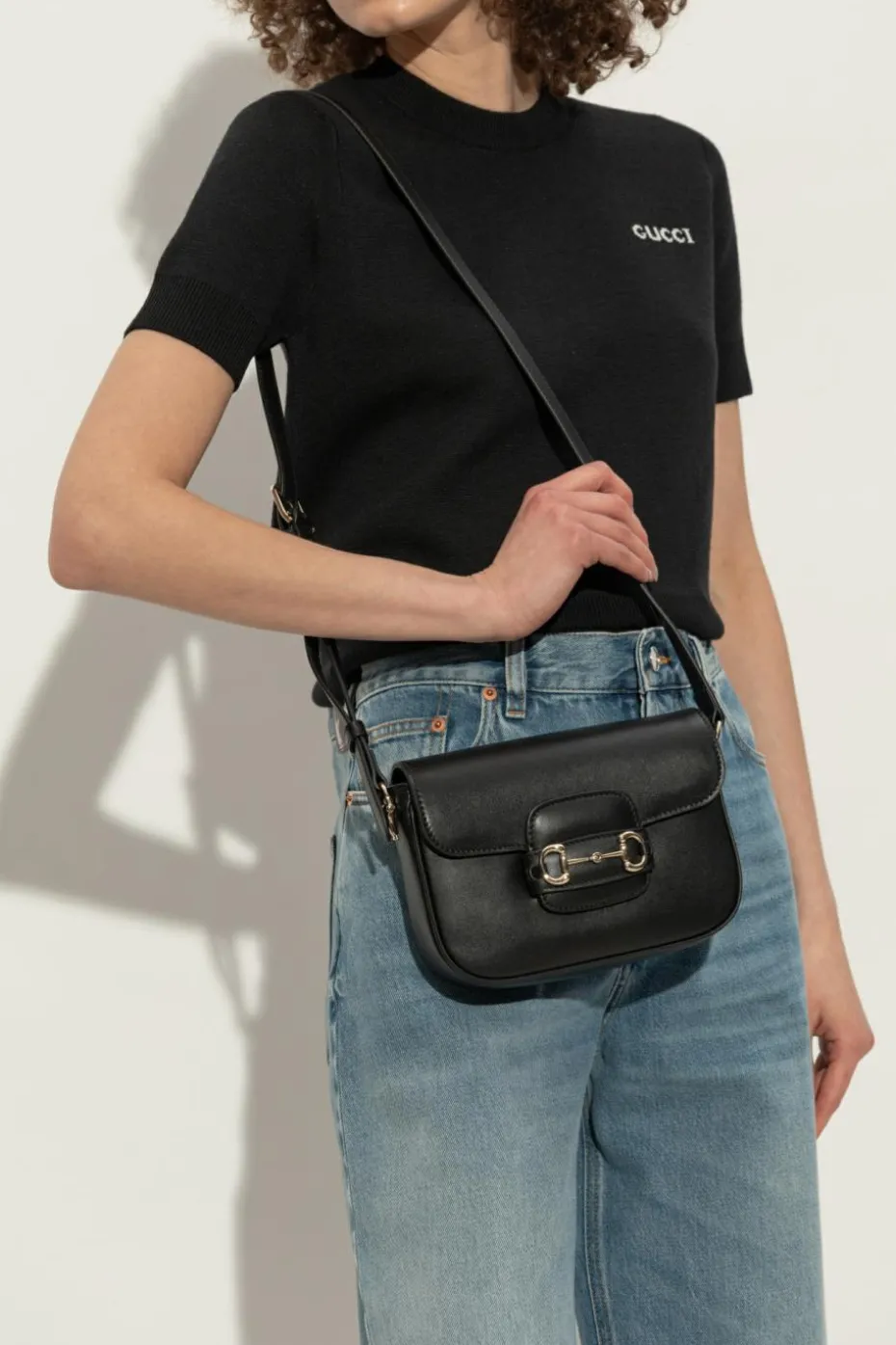 Gucci BLACK Shoulder bag Horsebit 1955 Soft Mini