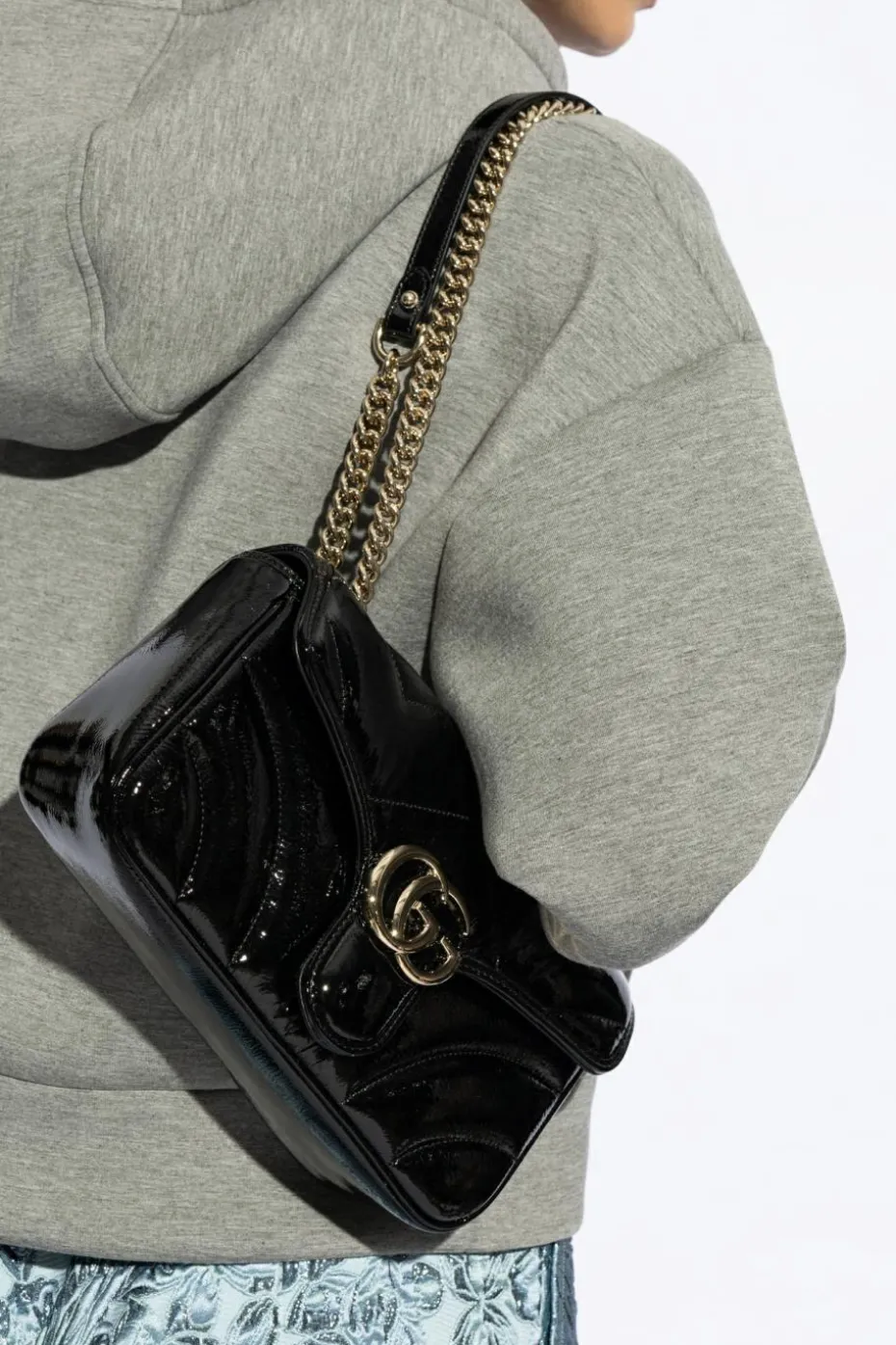 Gucci BLACK Shoulder bag GG Marmont Small