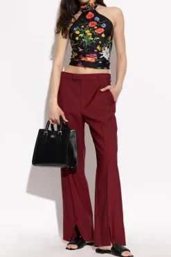 Gucci BLACK Silk top with floral motif