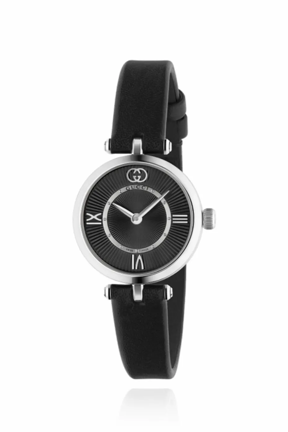 Gucci BLACK Watch on leather strap