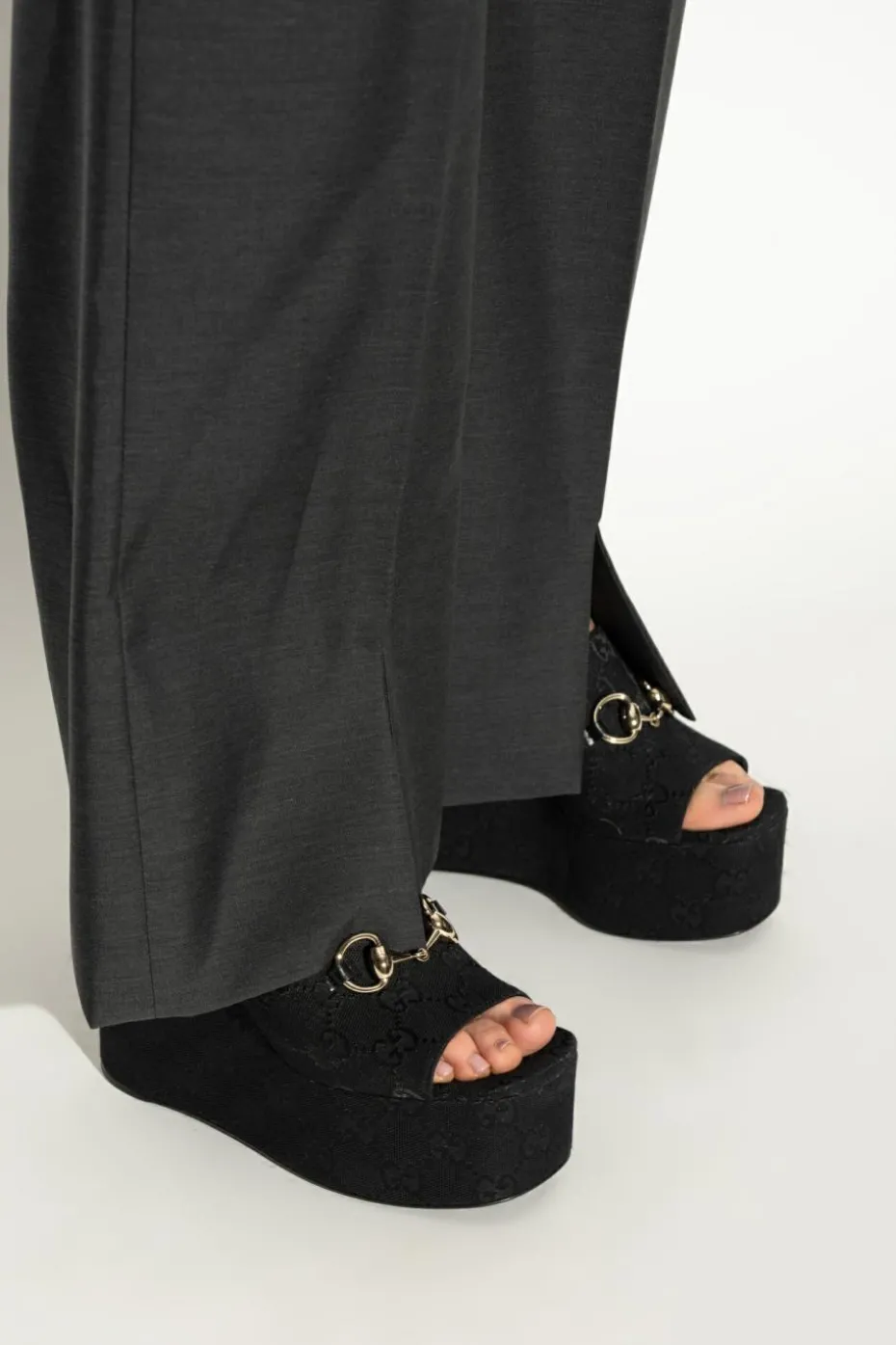 Gucci BLACK Wedge Sandals
