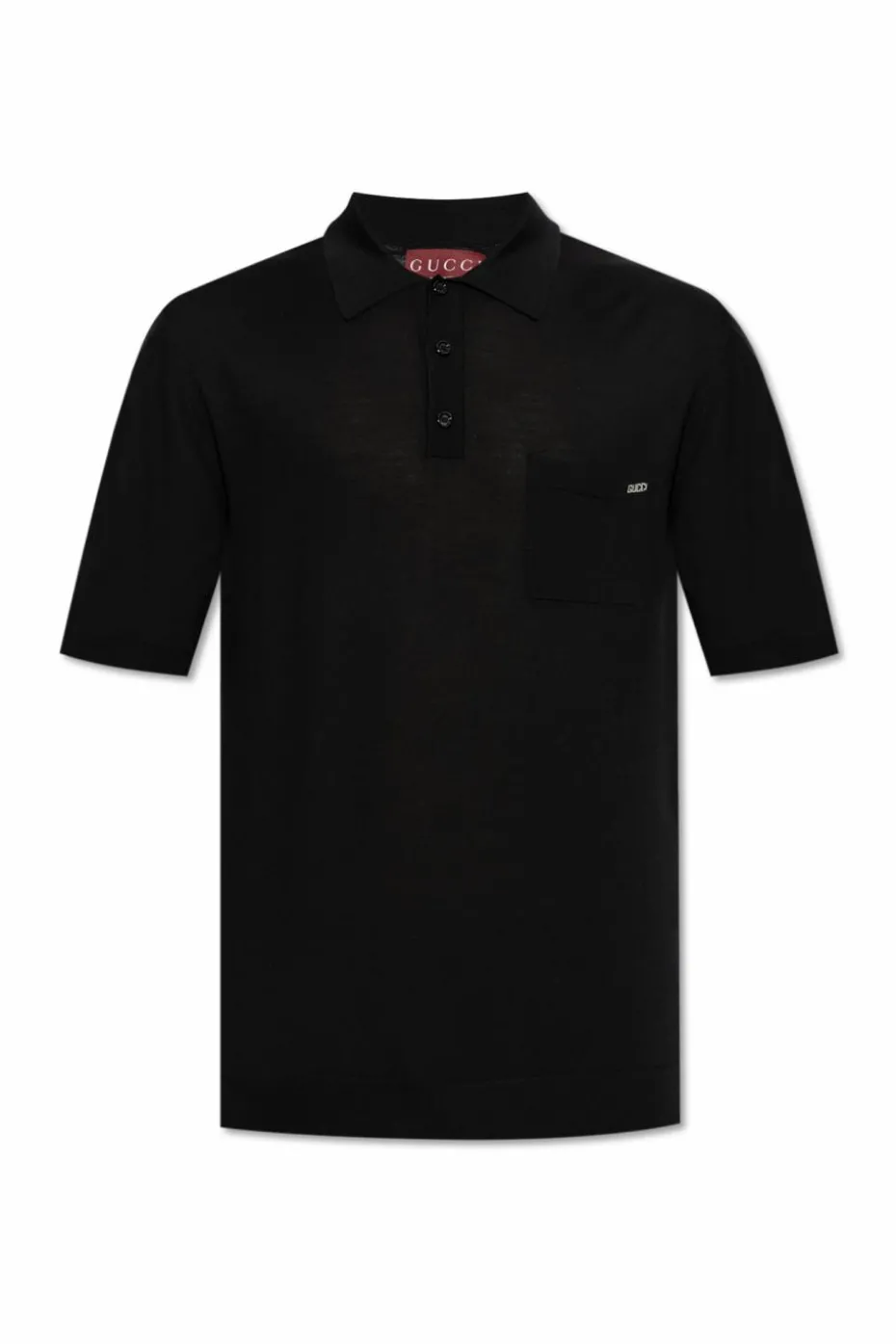 Gucci BLACK Wool polo with pocket