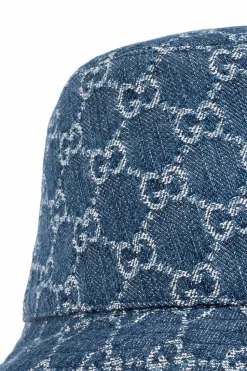 Gucci BLUE Denim hat with GG pattern