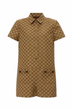 Gucci BROWN Jumpsuit with monogram
