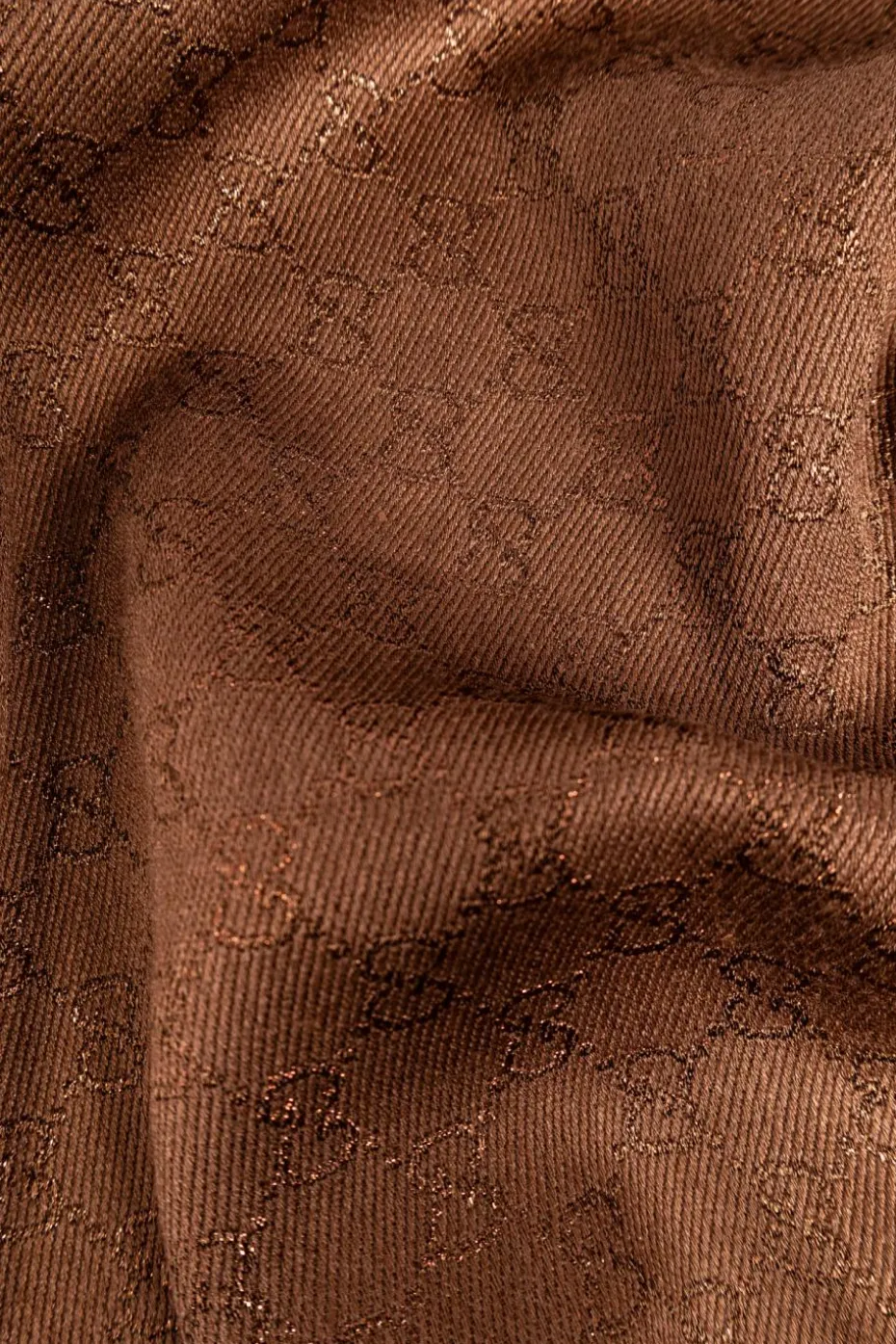 Gucci BROWN Scarf with lurex thread