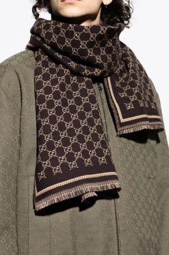 Gucci BROWN Scarf with monogram