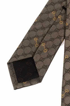 Gucci BROWN Silk tie