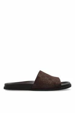 Gucci BROWN Slides with monogram