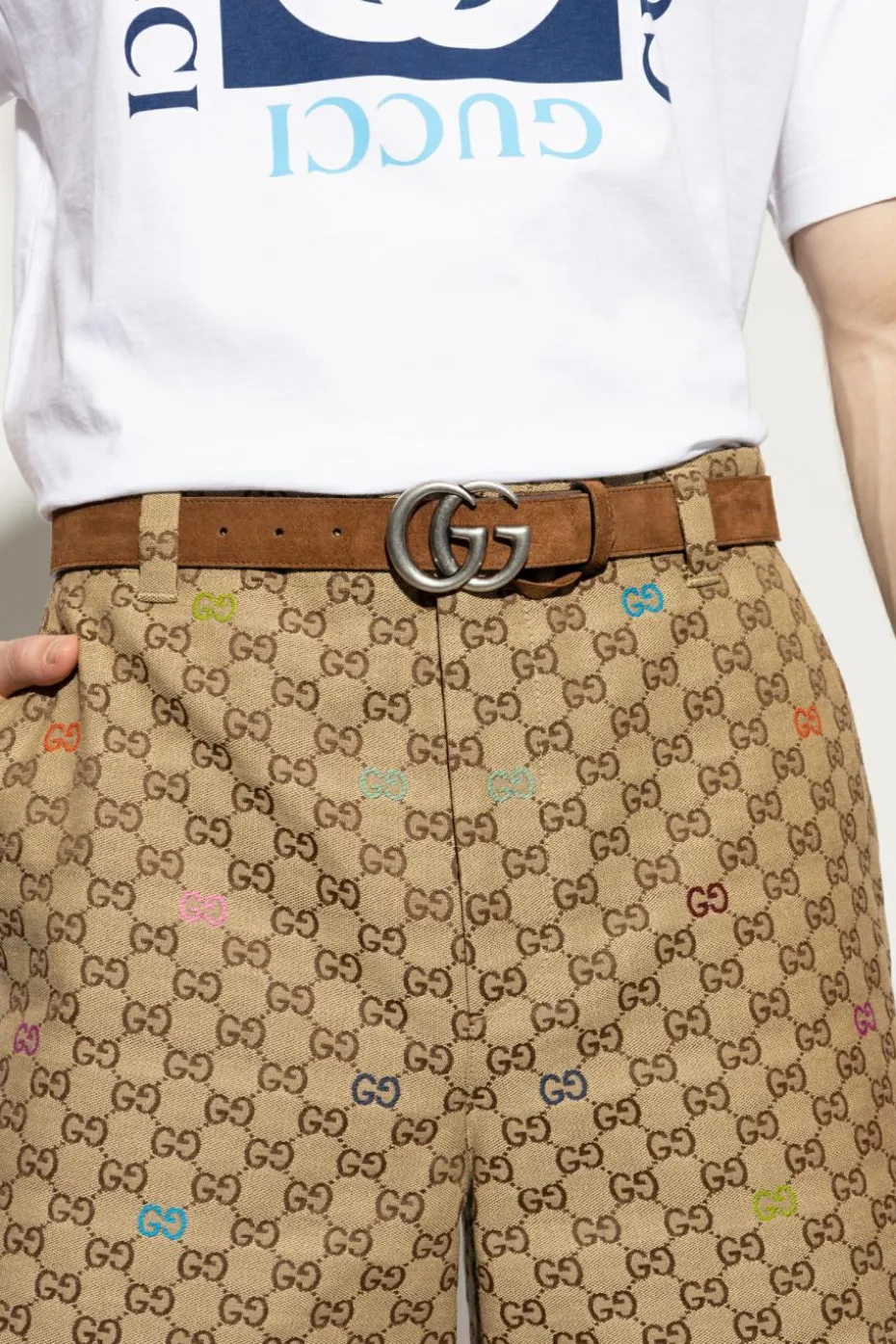 Gucci BROWN Suede belt