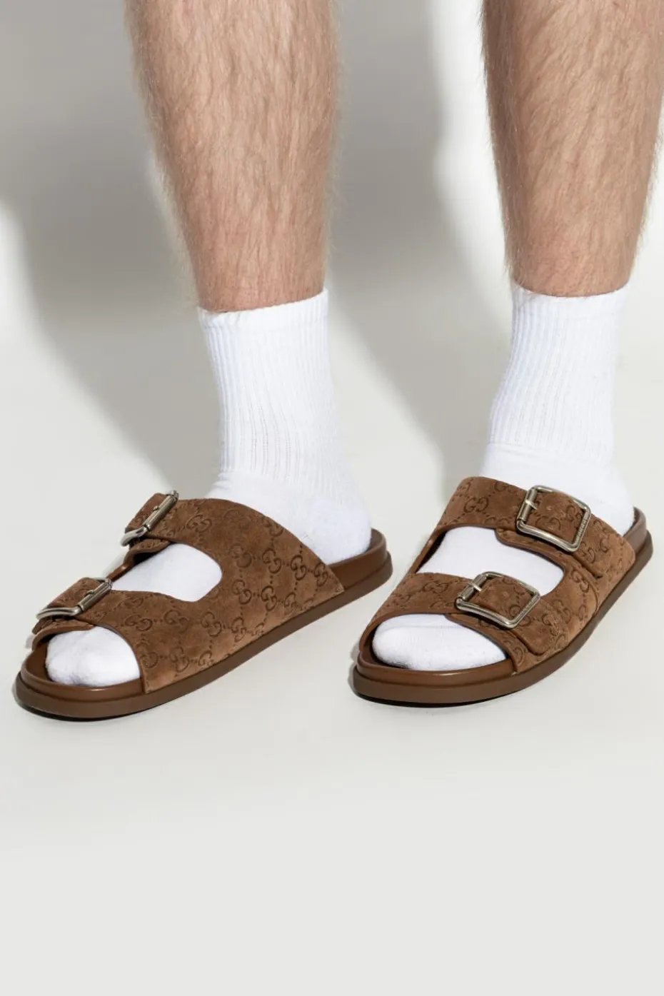 Gucci BROWN Suede slides
