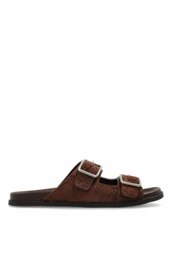 Gucci BROWN Suede Slides