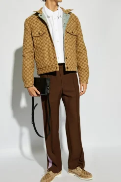Gucci BROWN Trousers with side stripes