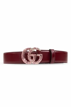 Gucci BURGUNDY Belt with logo