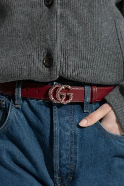 Gucci BURGUNDY Belt with logo